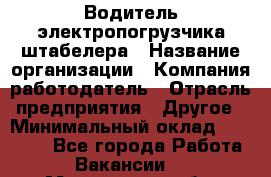 Водитель электропогрузчика/штабелера › Название организации ­ Компания-работодатель › Отрасль предприятия ­ Другое › Минимальный оклад ­ 35 000 - Все города Работа » Вакансии   . Мурманская обл.,Оленегорск г.